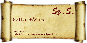 Szita Sára névjegykártya